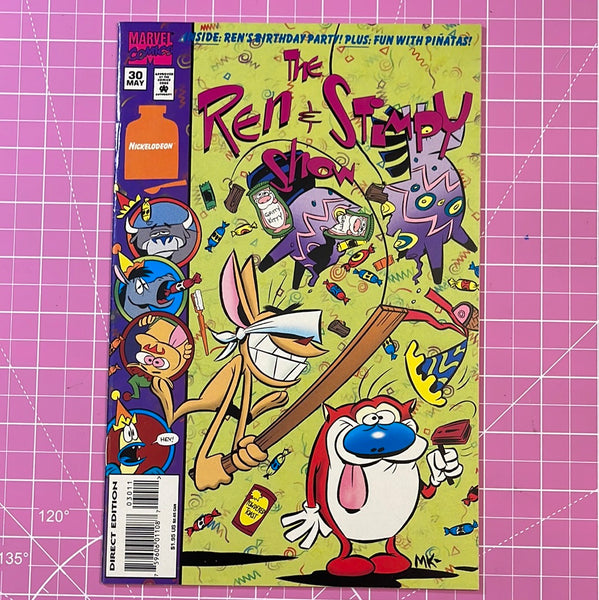 Issue #30 May 1995 Marvel Ren and Stimpy Show (1992) Comic Books Autographed by Bob Camp