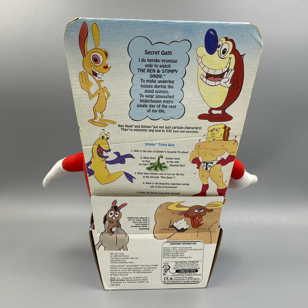 Ren and Stimpy Show Rude Toot Stimpy Plush Toy Doll Mattel 1992 / 10" autographed by Bob Camp co-creator of The Ren & Stimpy Show