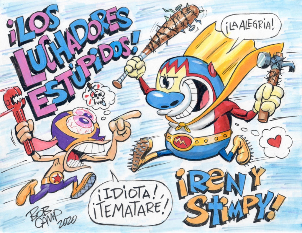 Bob Camp Art Mashup Ren & Stimpy 11x14 Poster - Signed