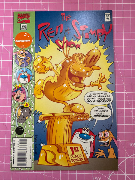 Issue #33 August 1995 Marvel Ren and Stimpy Show (1992) Comic Books Autographed by Bob Camp