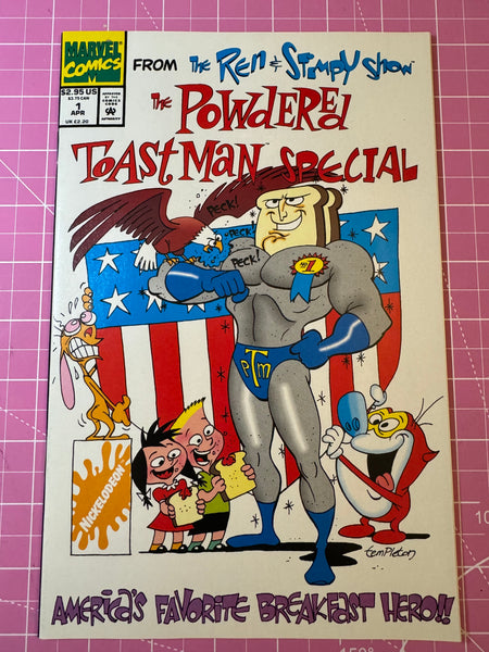Marvel Comics Ren and Stimpy Show Powdered Toast Man Special (1994) Comic Book Issue 1, Autograph & Remarque by Bob Camp
