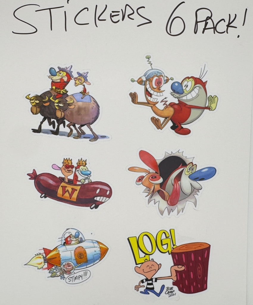 Bob Camp Art Ren & Stimpy Stickers - Set of 6