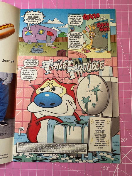 Issue #38 January 1996 Marvel Ren and Stimpy Show (1992) Comic Books Autographed by Bob Camp