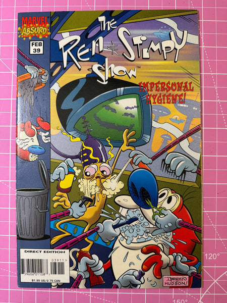 Issue #39 February 1996 Marvel Ren and Stimpy Show (1992) Comic Books Autographed by Bob Camp