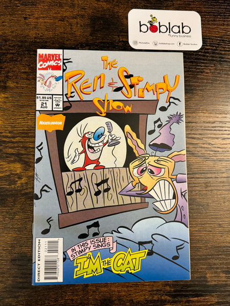 Issue #21 August 1994 Marvel Ren and Stimpy Show (1992) Comic Books Autographed by Bob Camp