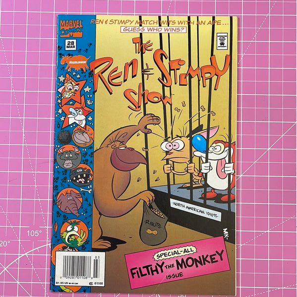 Issue #28 March 1995 Marvel Ren and Stimpy Show (1992) Comic Books Autographed by Bob Camp