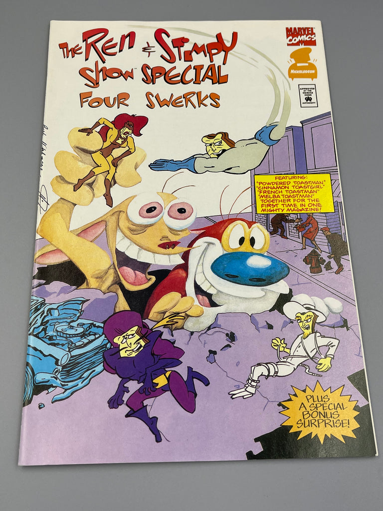 Marvel Nickelodeon Ren & Stimpy Show Special Four Swerks January 1995 Comic Book Signed by Bob Camp