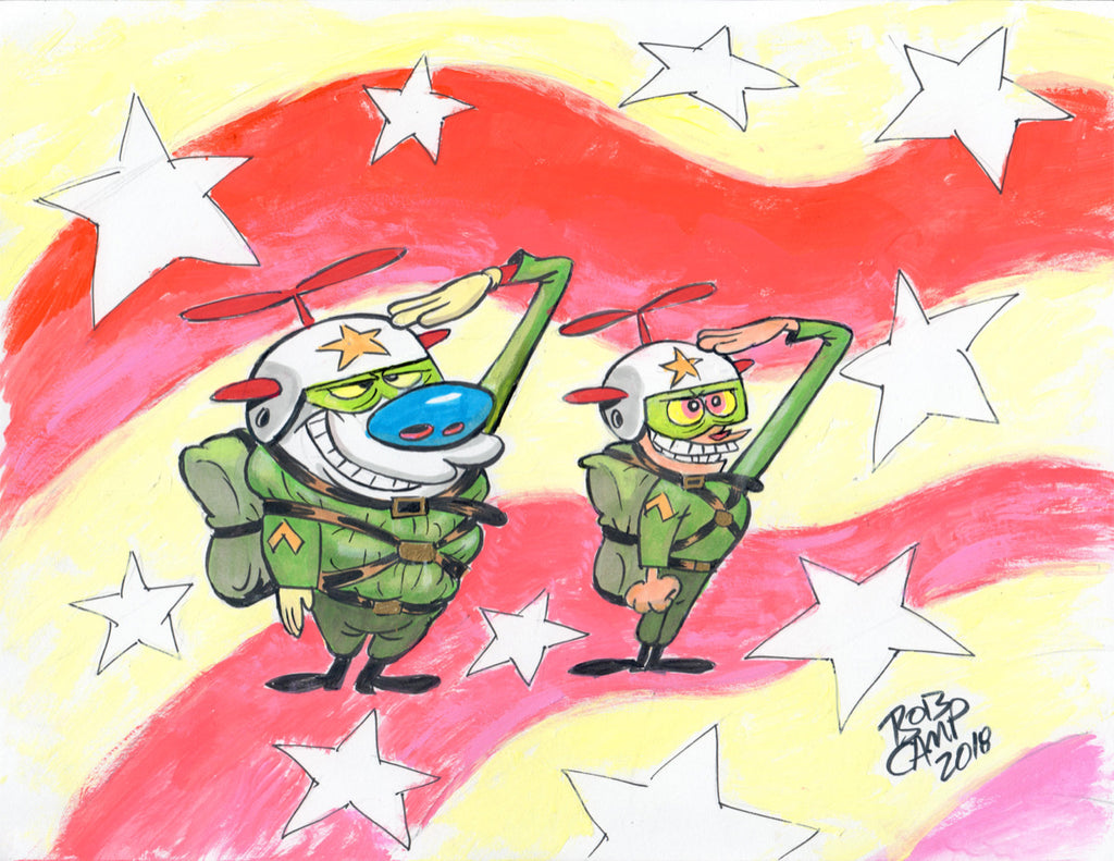 Ren & Stimpy “In The Army” 11x14 Autographed Poster by Bob Camp
