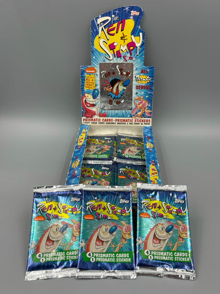 1993 Topps Ren & Stimpy All Prismatic Trading Card and Sticker Packs - Autographed by Bob Camp