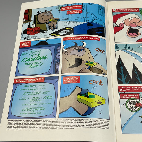 Marvel Comics The Ren and Stimpy Show 1994 Holiday Special Issue Comic Book Autographed by Bob Camp