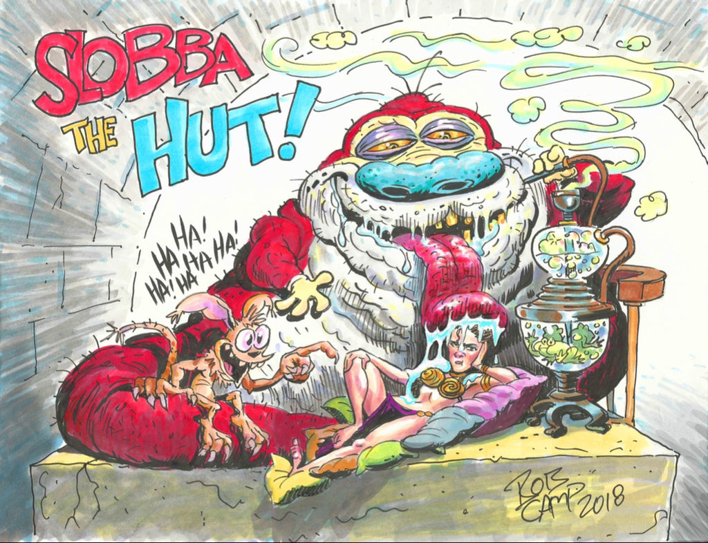 “Slobba The Hut” Bob Camp Art Mashup Ren & Stimpy 11x14 Poster - Signed