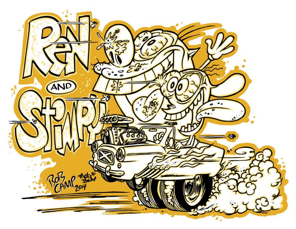 Bob Camp Art “Ren & Stimpy Hot Rod” 11x14 Autographed Poster by Bob Camp