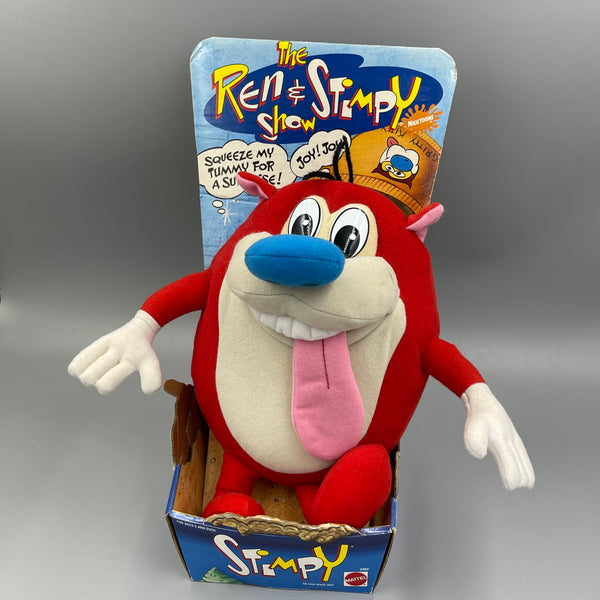 Ren and Stimpy Show Rude Toot Stimpy Plush Toy Doll Mattel 1992 / 10" autographed by Bob Camp co-creator of The Ren & Stimpy Show