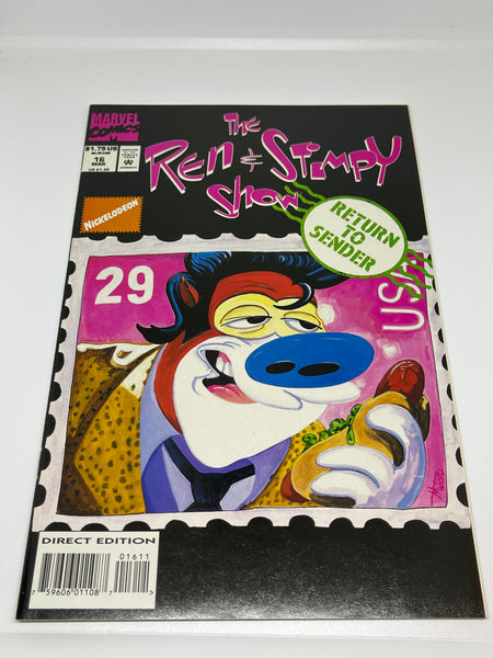 Issue #16 March 1994 Marvel Ren and Stimpy Show (1992) Comic Books Autographed by Bob Camp